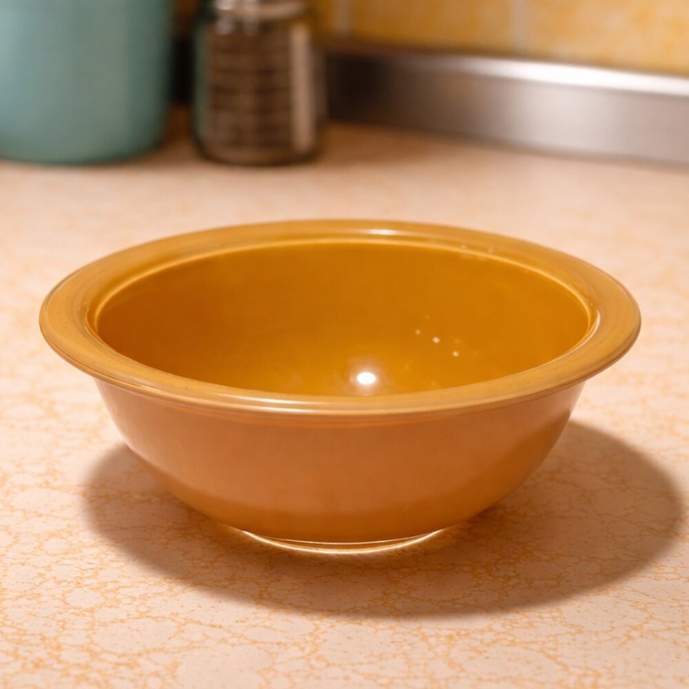 Vintage Pyrex Peachy Orange Small Mixing Bowl with Clear Bottom 322